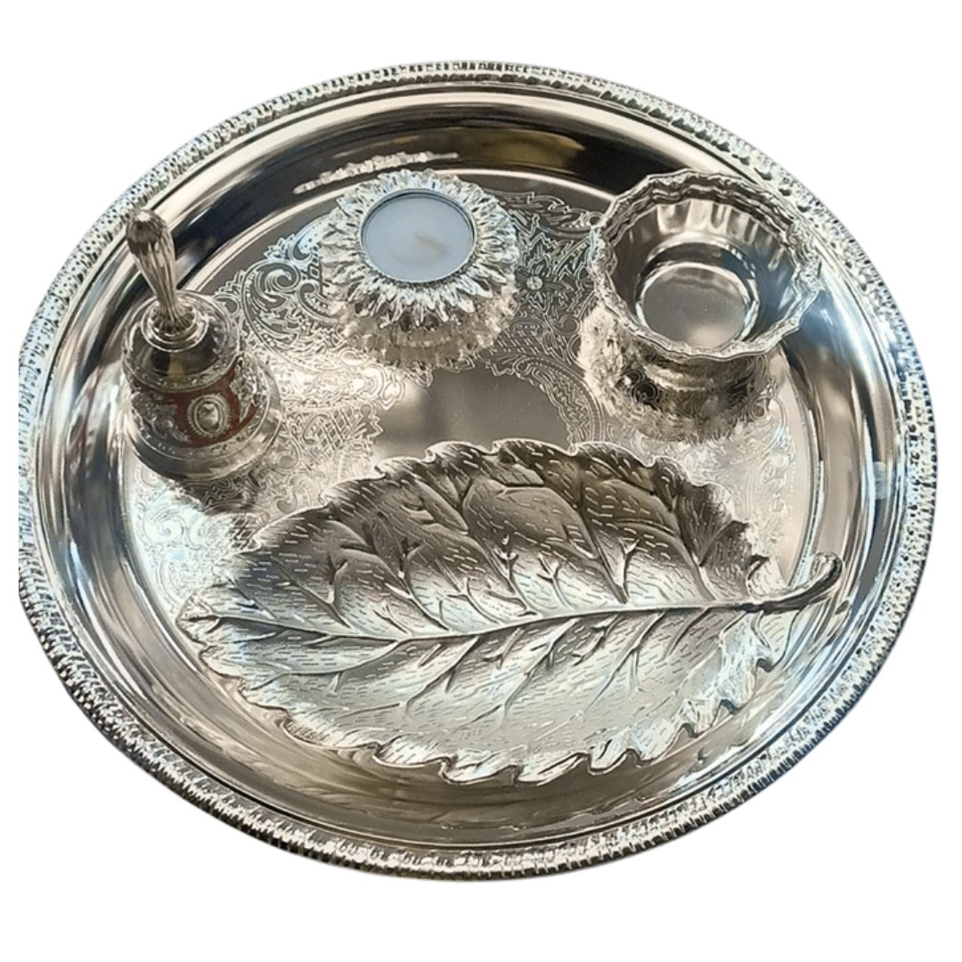 New Puja Thali with White Bell