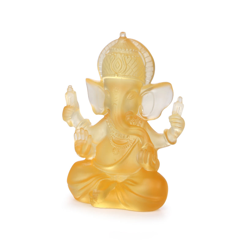 Amber Ganesha Crystal Sculpture
