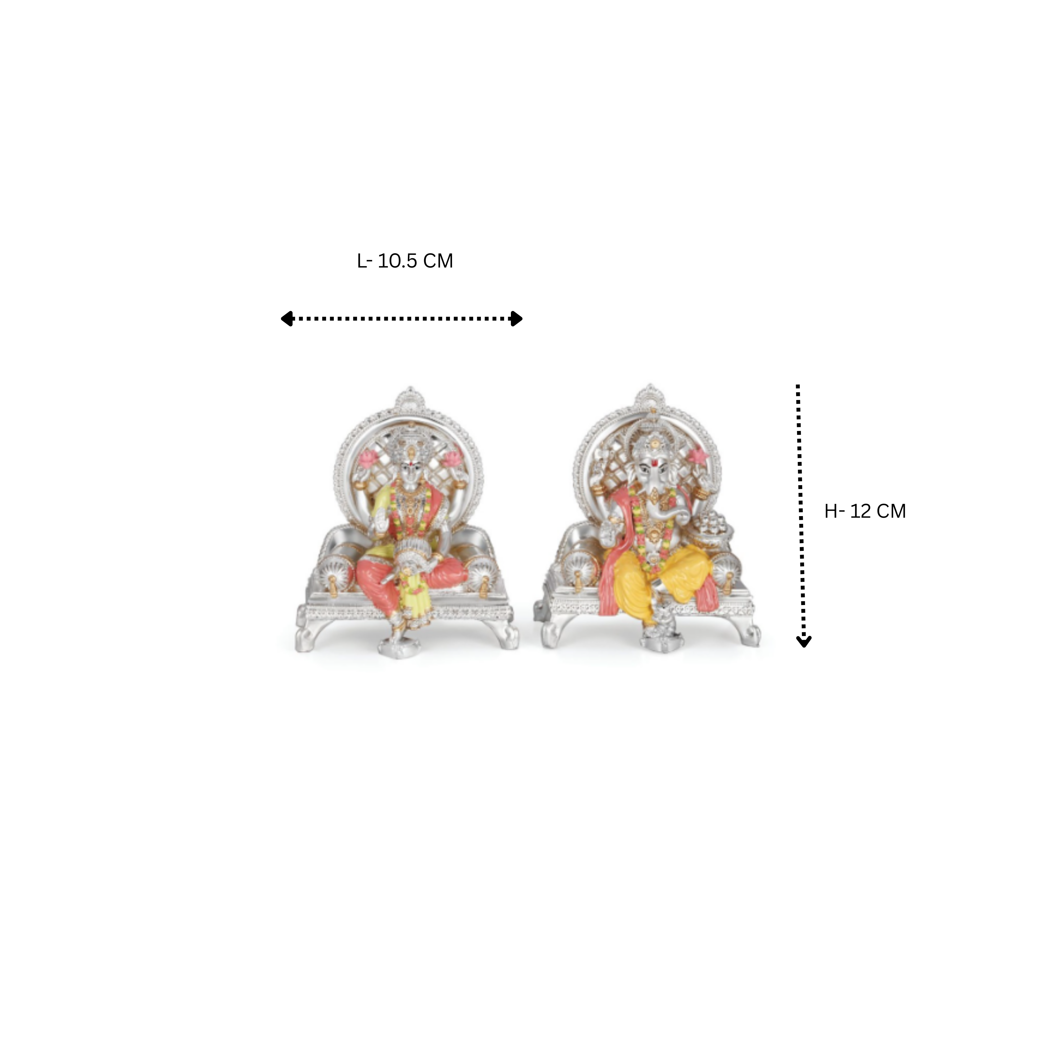 Silver Plated Laxmi Ganesha Statue | Laxmi Ganesh Murti