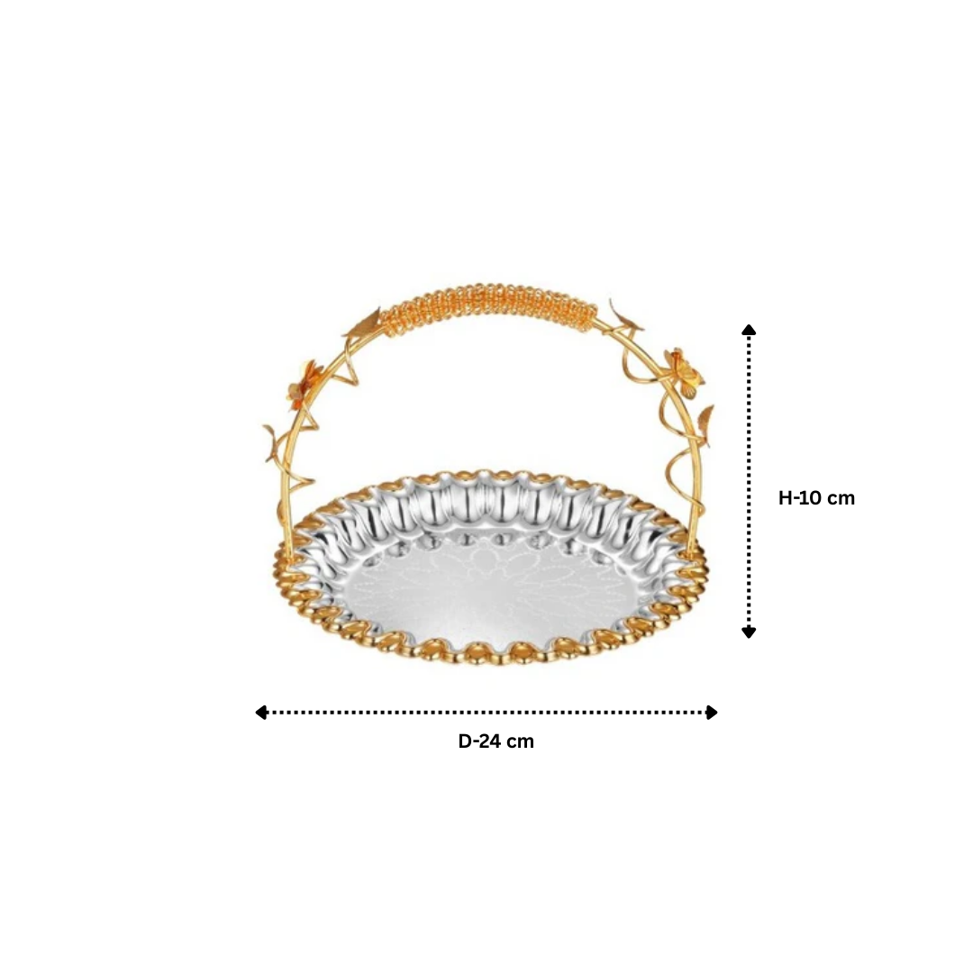 Flower Design Round Basket