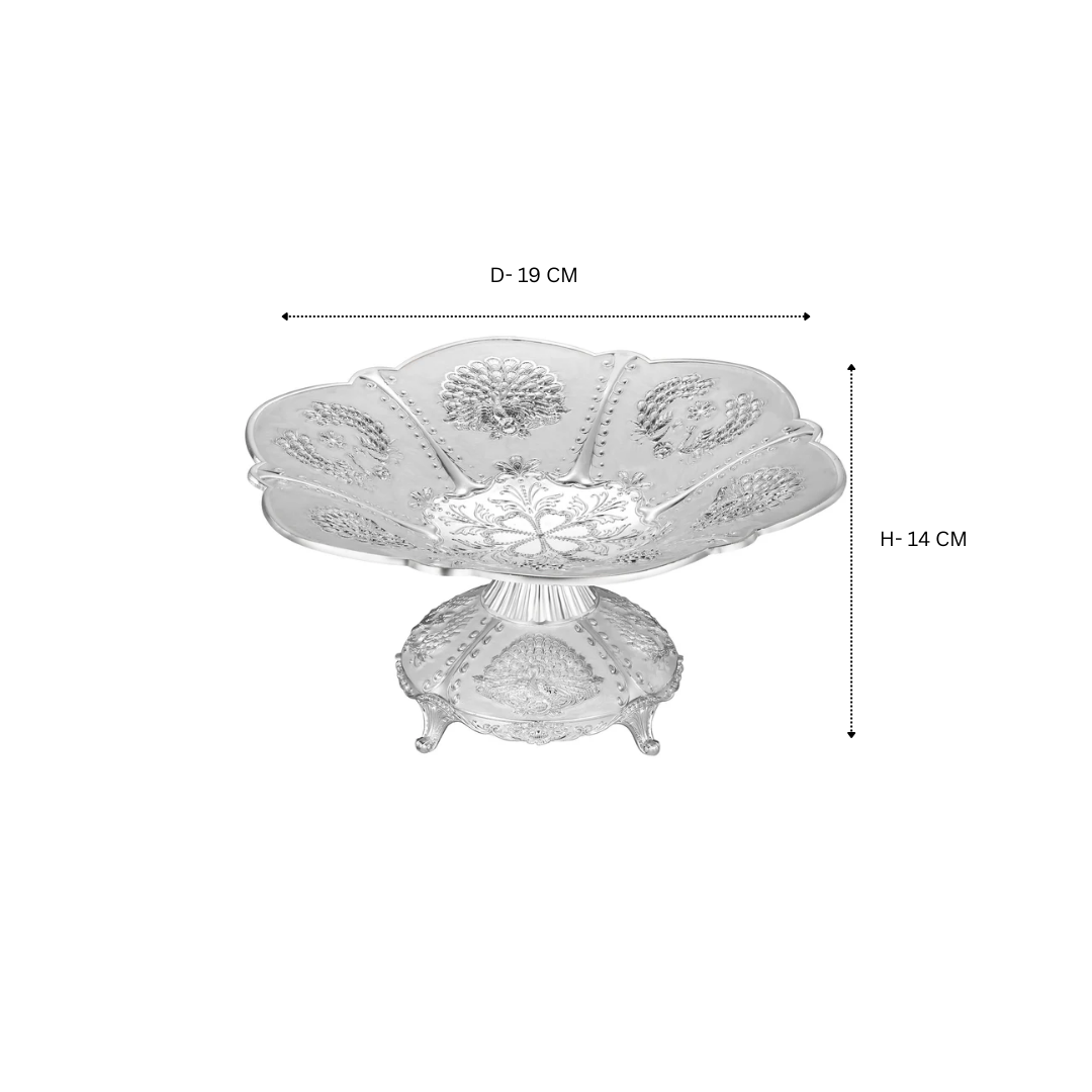 Peacock Galvanic Platter Metal White