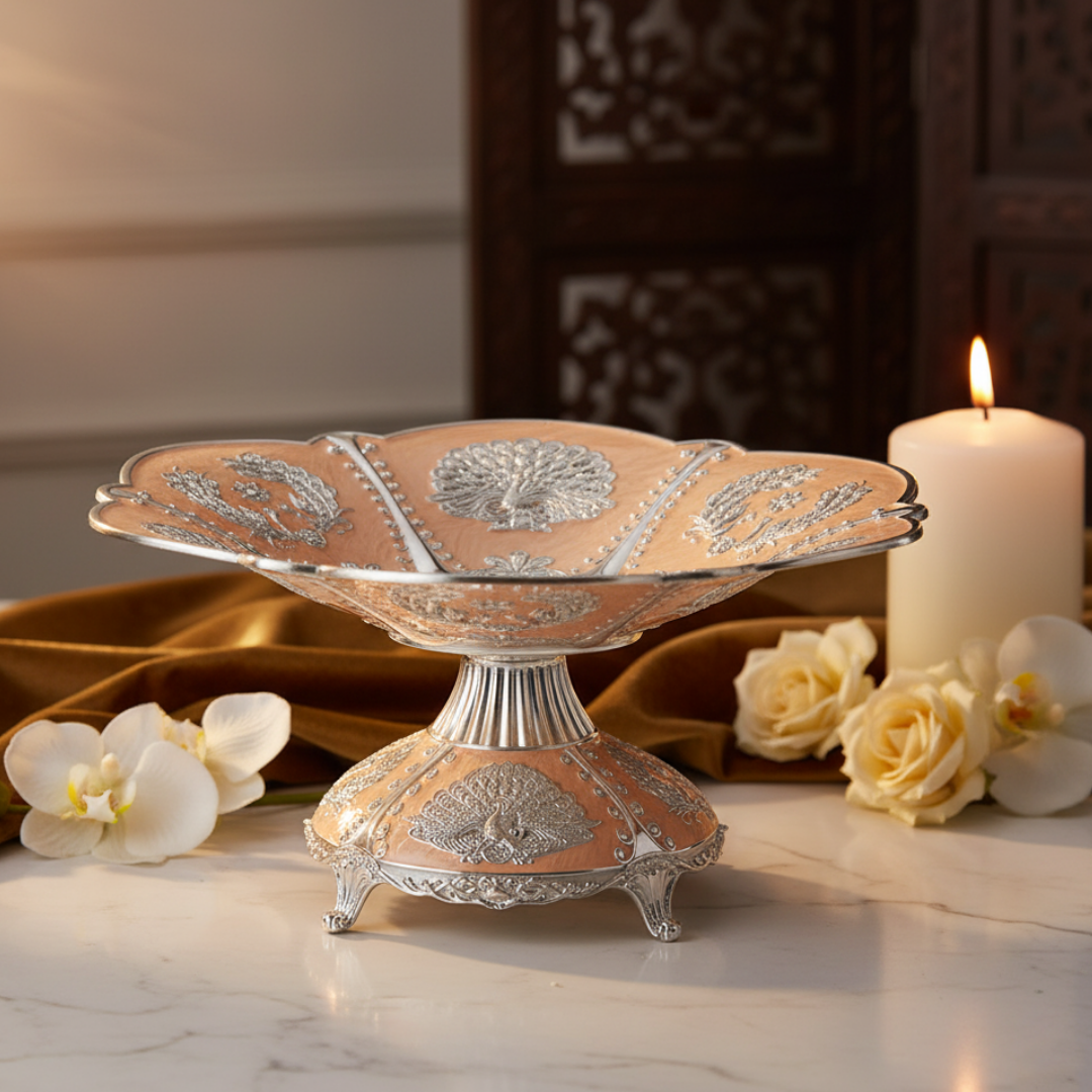 Peacock Galvanic Plattter Metal Peach