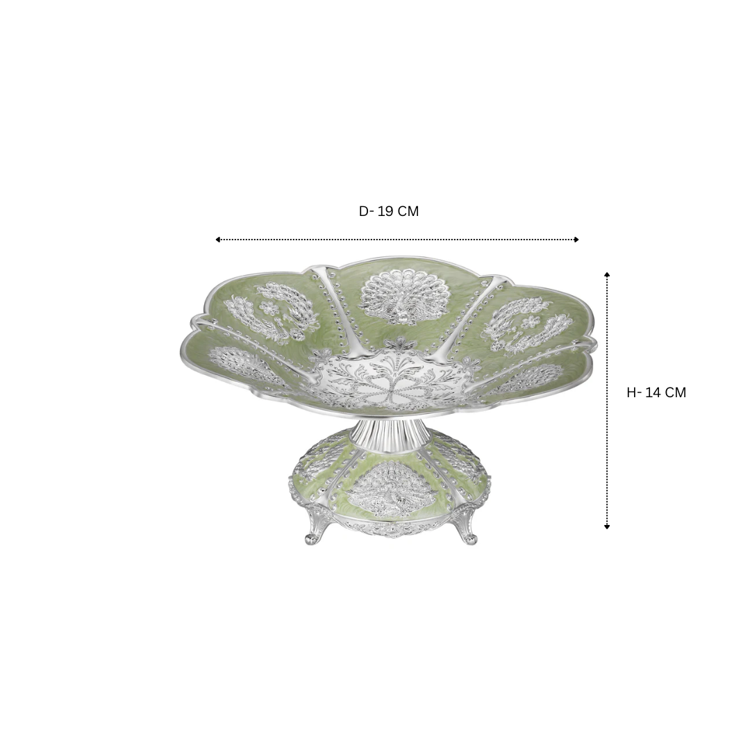 Peacock Galvanic Platter Metal Green