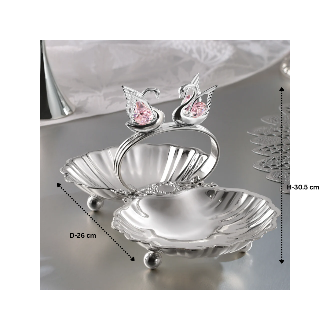 Swan With 2 Serving Silver