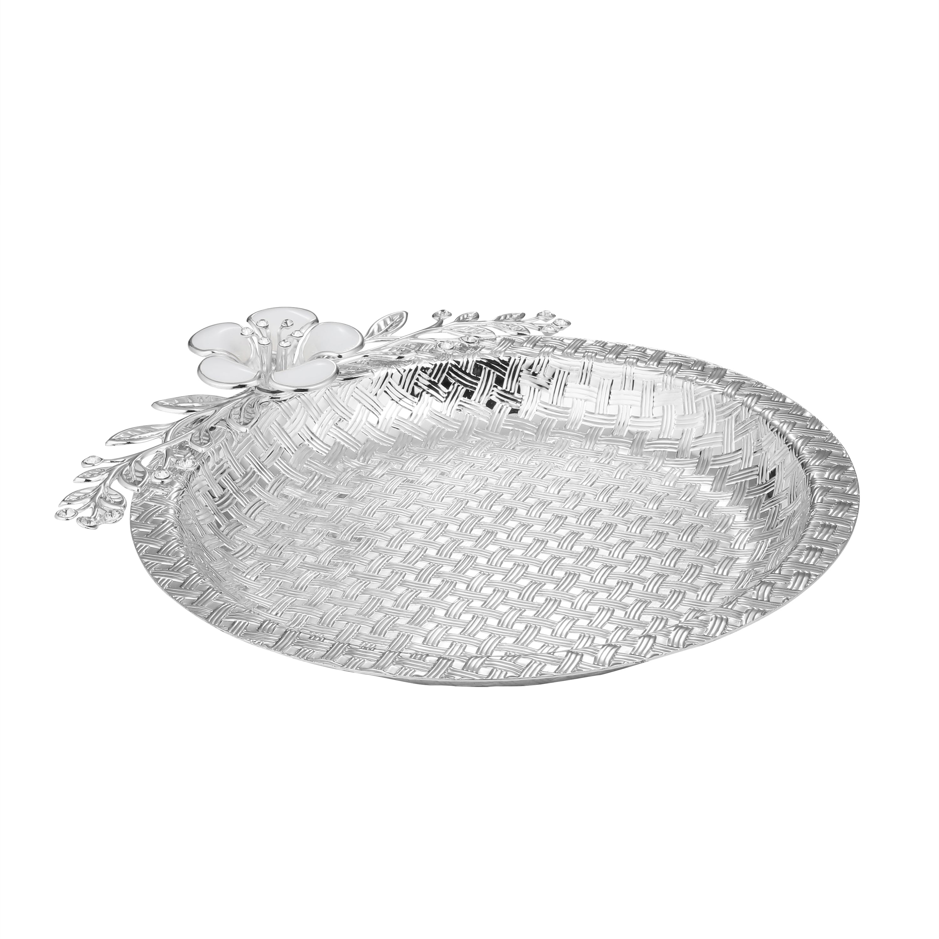 Flower Round Server White