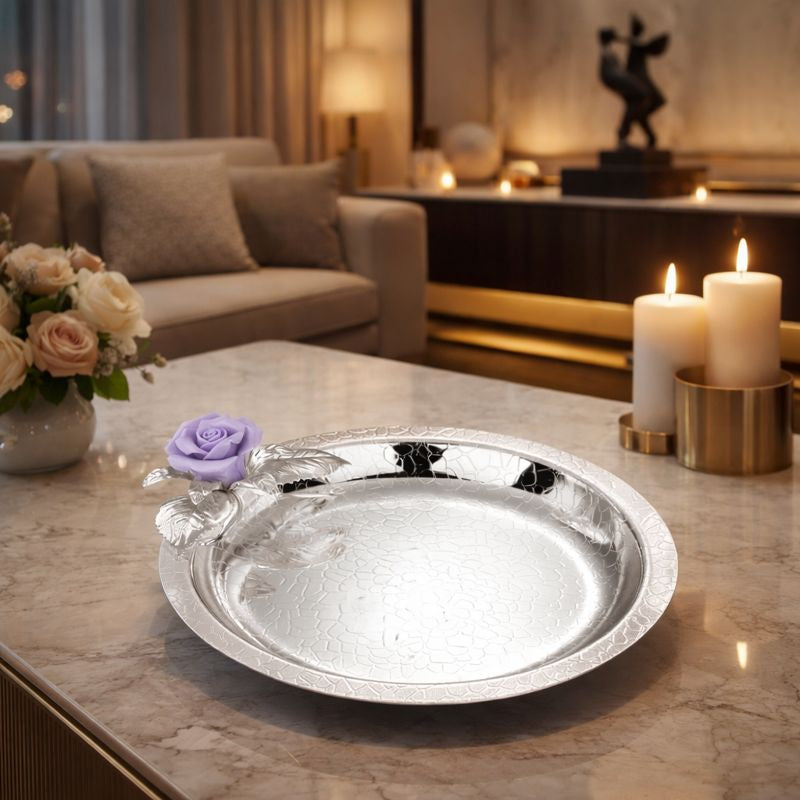 Flower Round Tray Purple