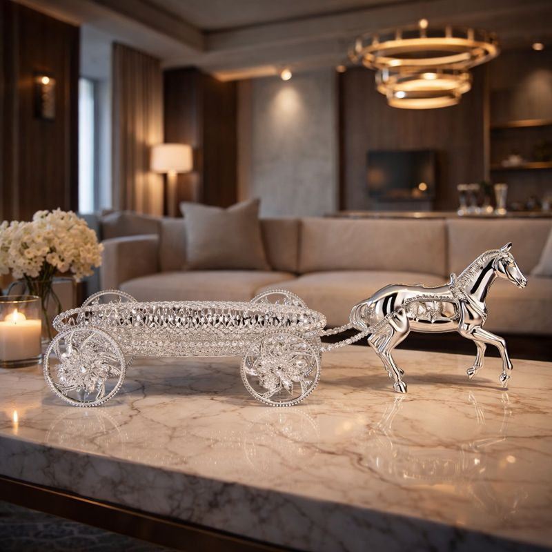 Rolling Serving Horse Silver