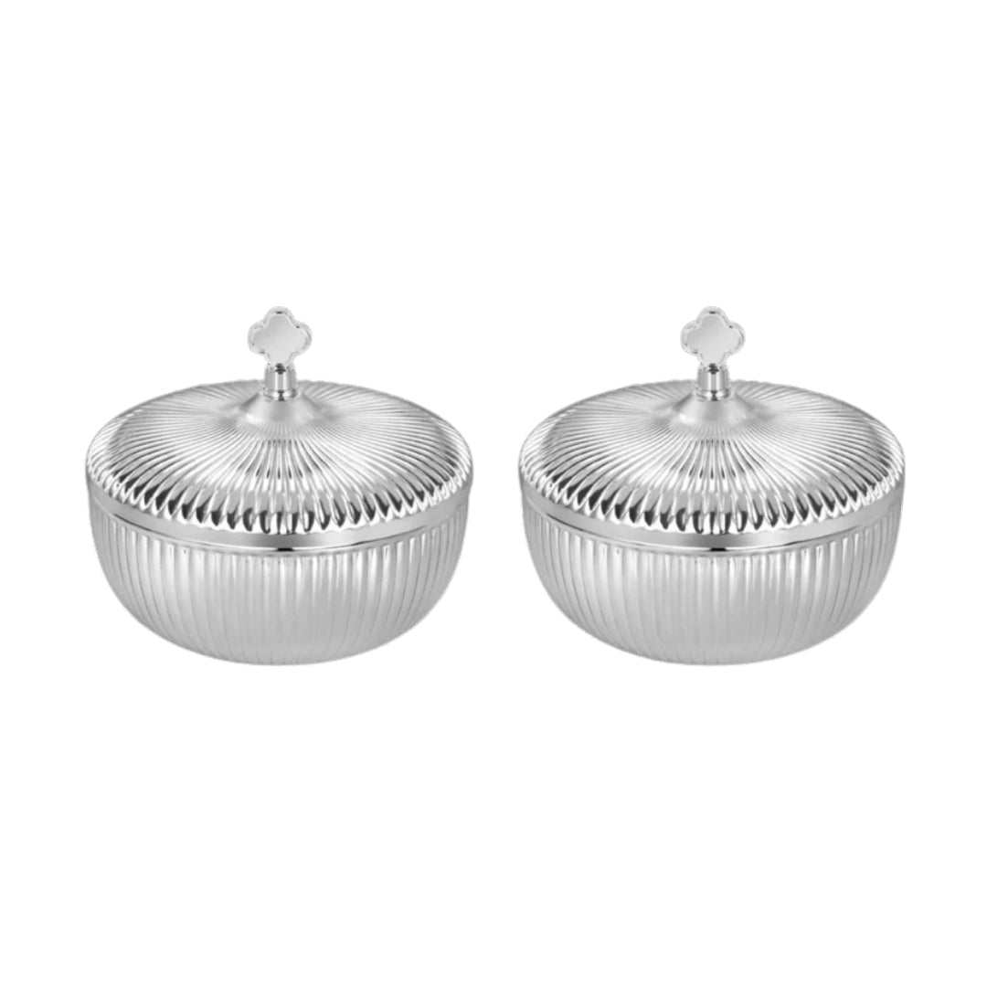Fluted Round Design Bowl Silver Small