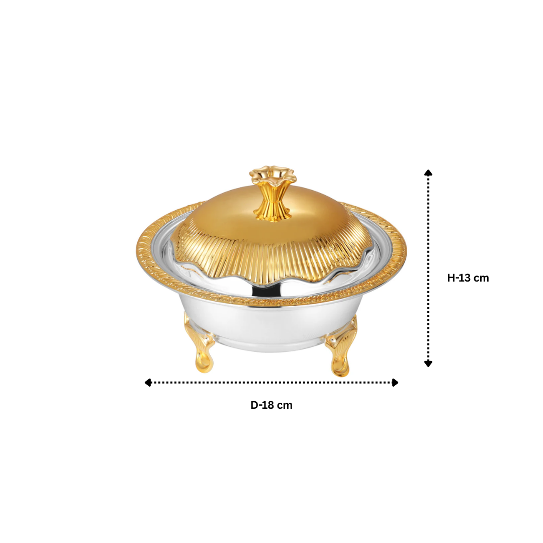 Round Mithai Bowl with stand & Lid