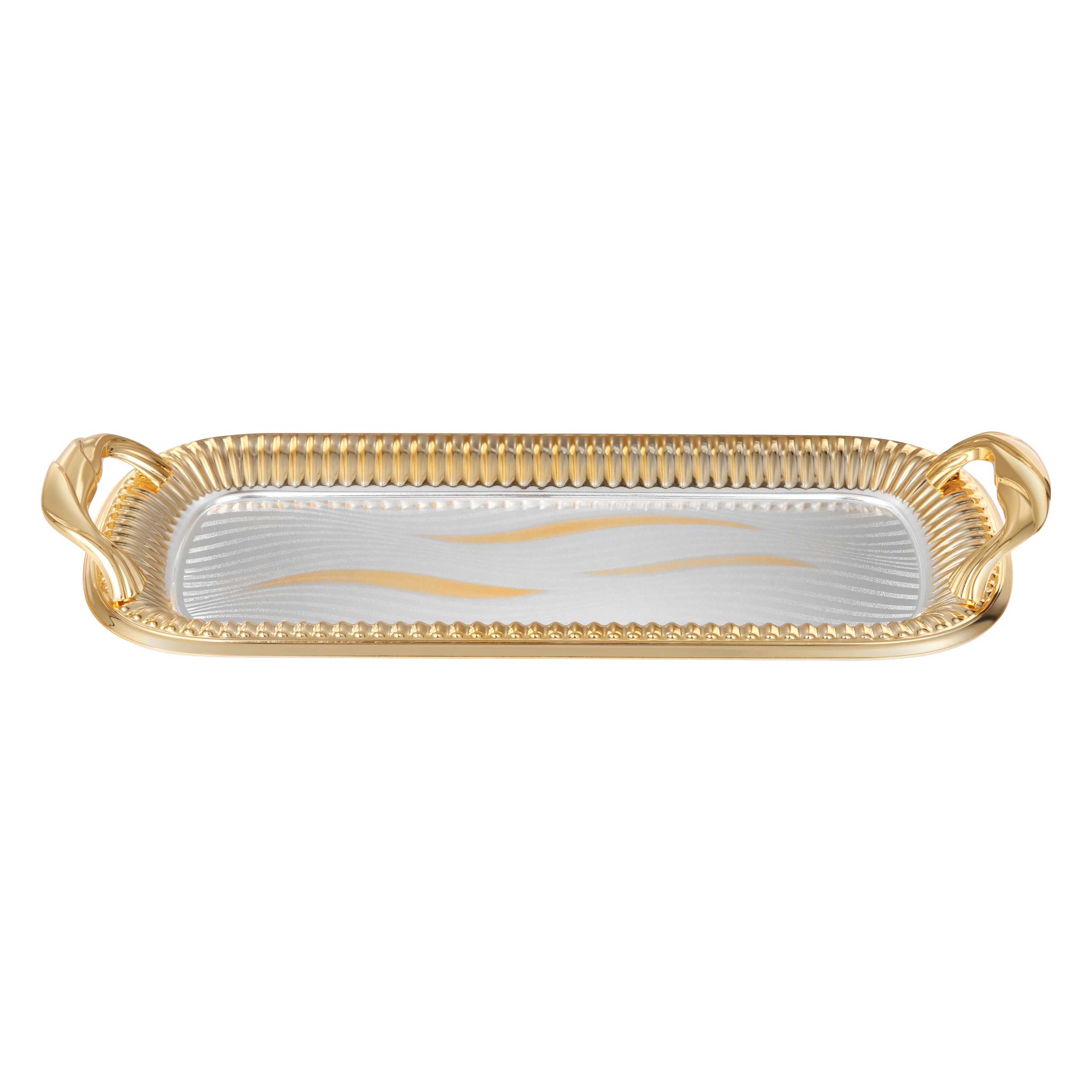 Rectangle Edgy Strip Design Handle Tray