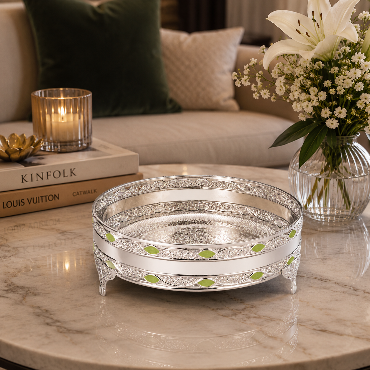 Cutwork Round Tray Small