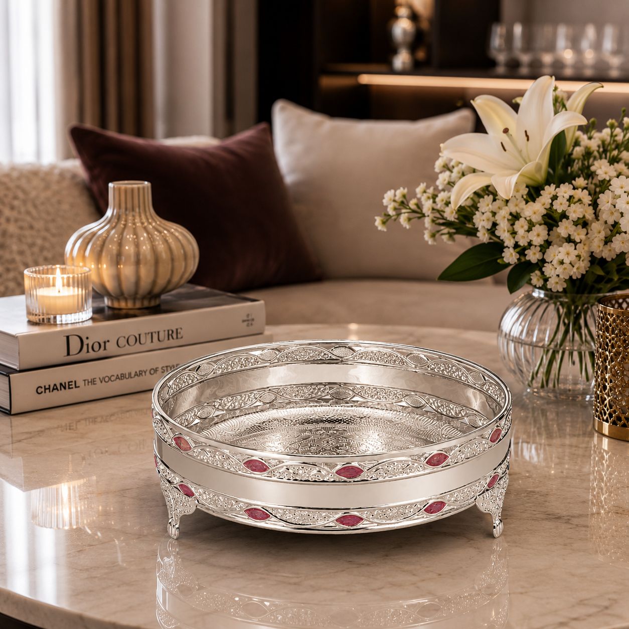 Cutwork Round Tray Small