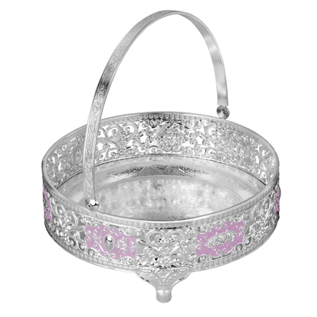 Cutwork Round Tray With Hanging Handle