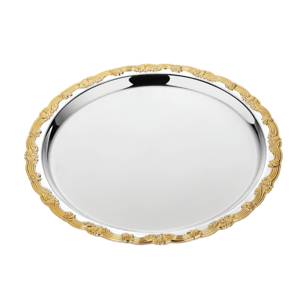 Metal Round Server Tray Melamine Round Serving Tray MT226