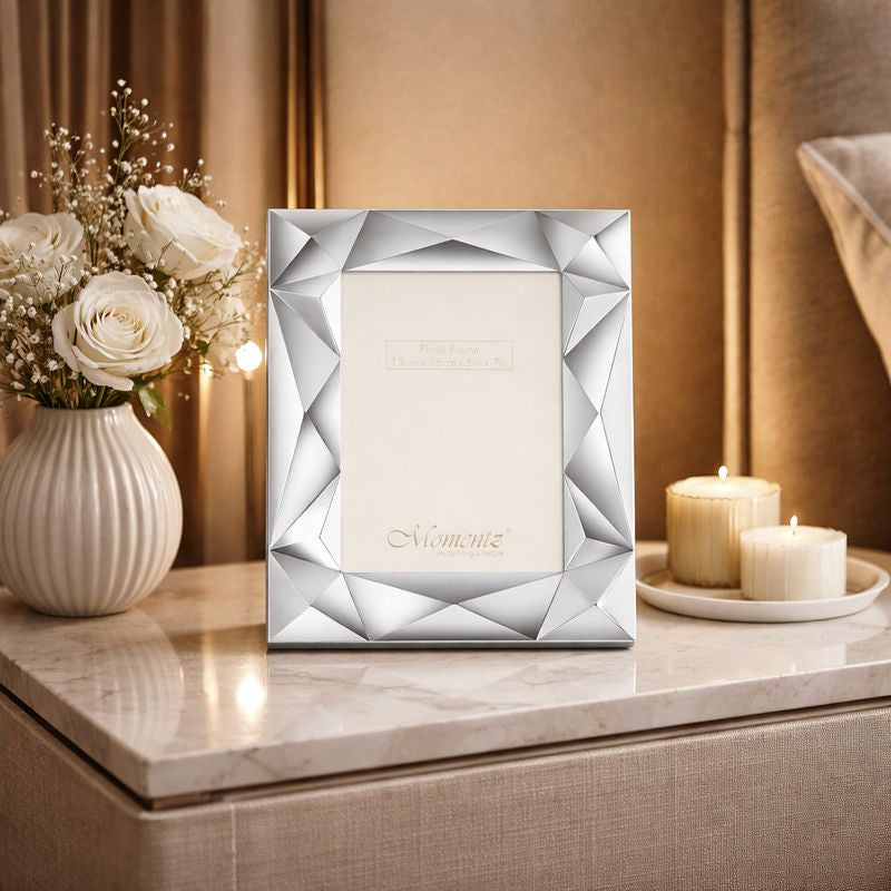 Abstract Photoframe Silver Medium 5x7