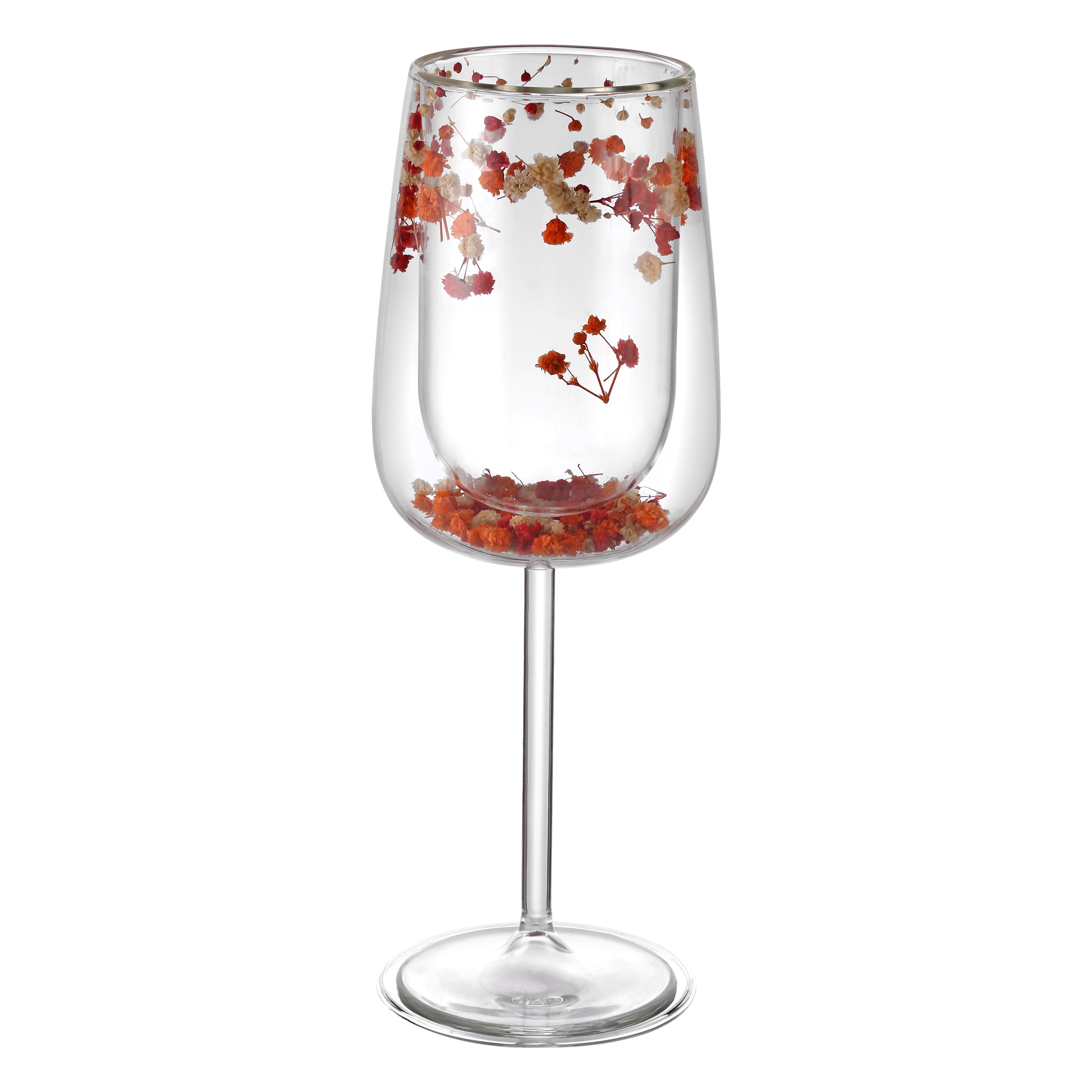 Flower Wine Glass Orange (Set of 6)