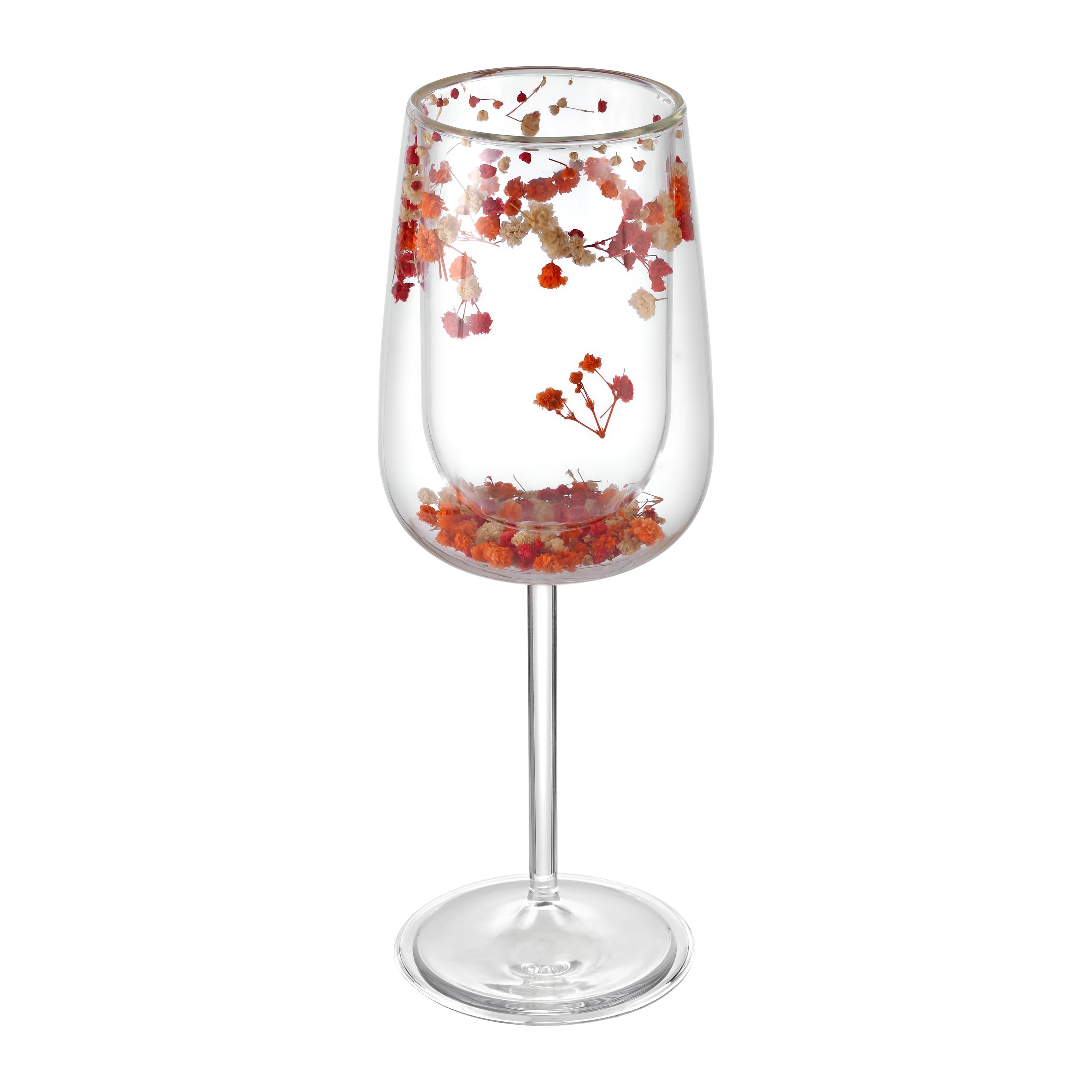 Flower Wine Glass Orange (Set of 6)