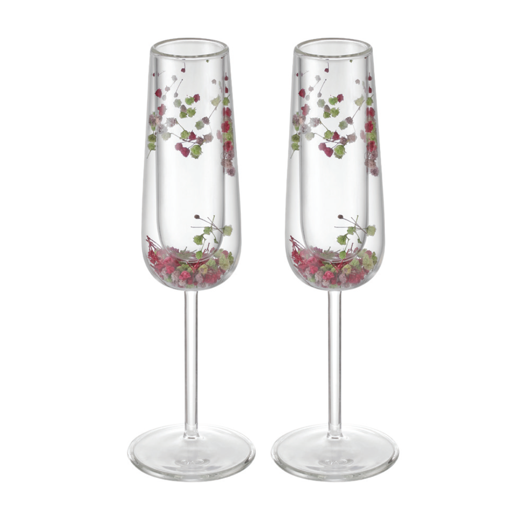 Flower Champagne Glass Purple (Set of 2)