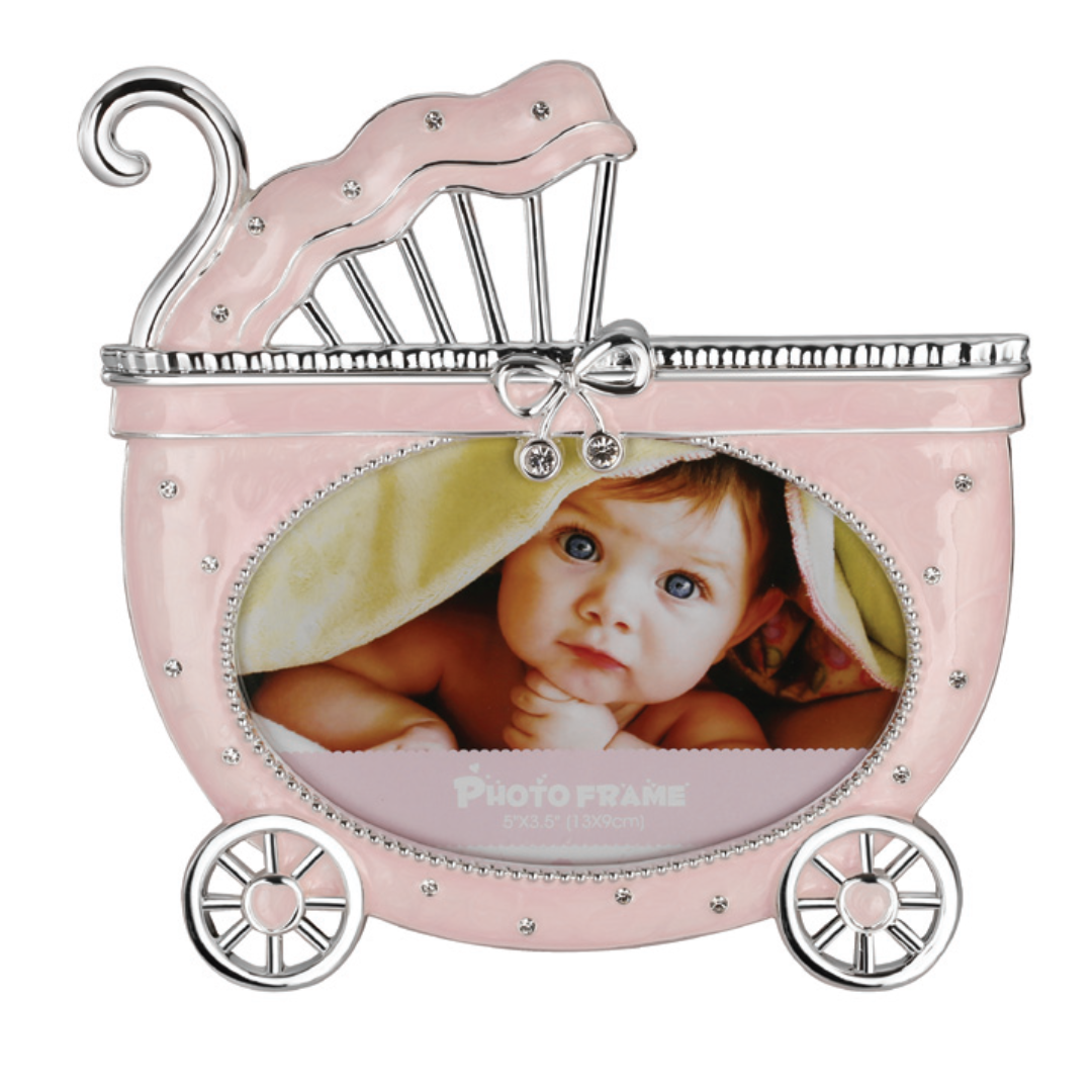 BABY CARRIAGE PHOTOFRAME PINK