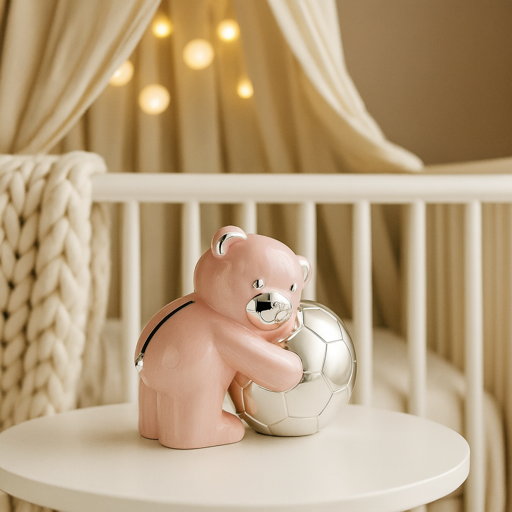 TEDDY BEAR MONEY BANK PINK