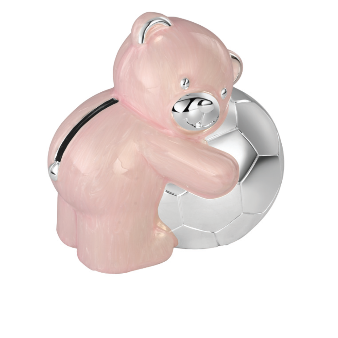 TEDDY BEAR MONEY BANK PINK
