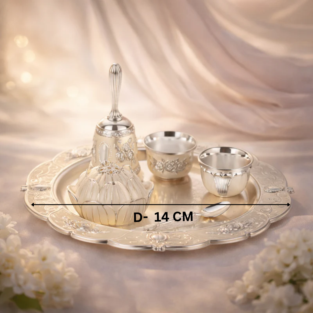 Pastel Puja Thali (White)