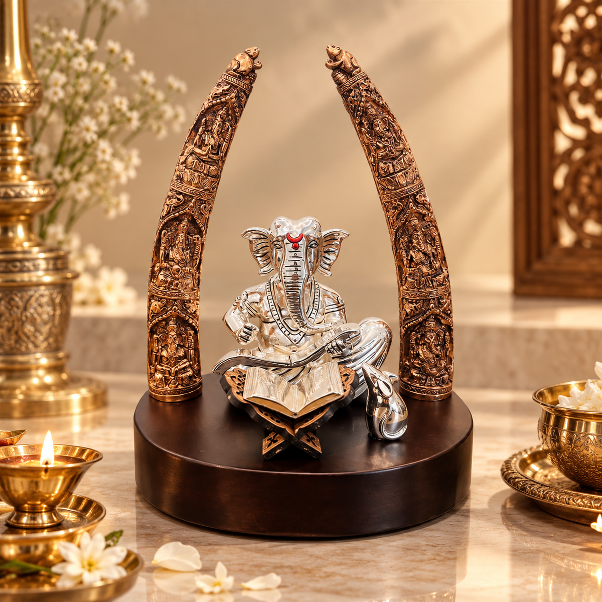 Book Reading Ganesh Ji Idol