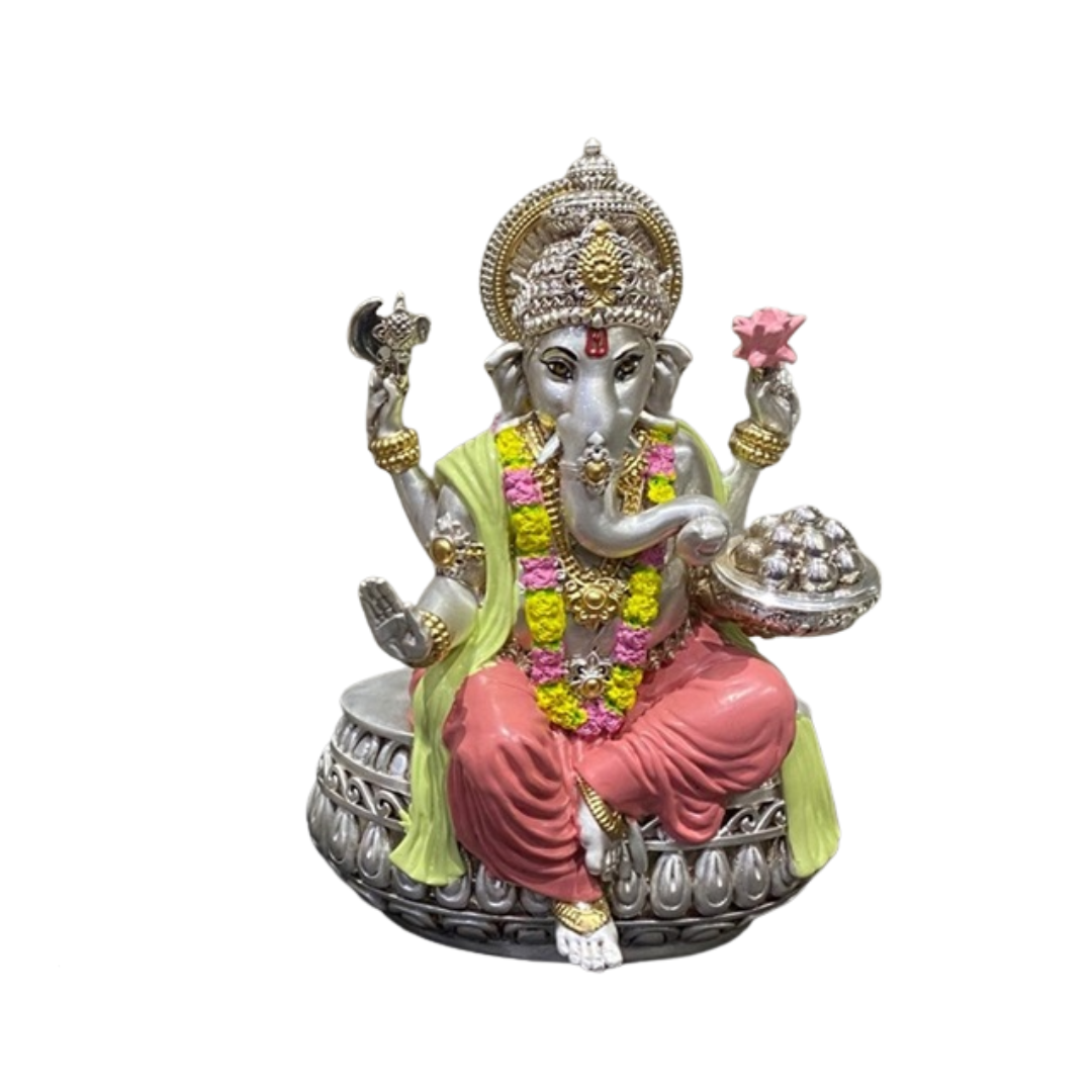 Oval Chowki Ganesha (H-19.5 Cm)