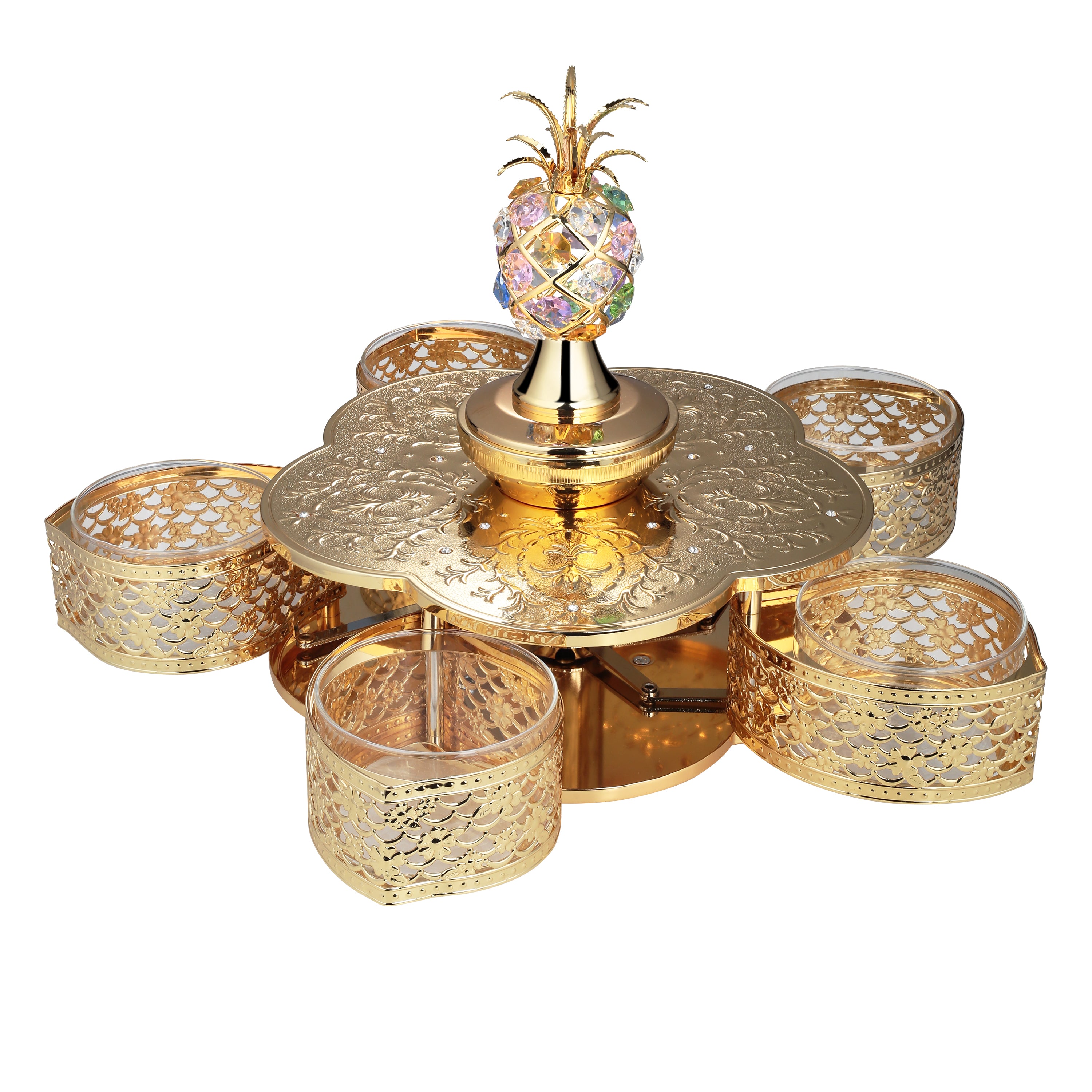 Pineapple 5 Candy Bowls Golden Col.