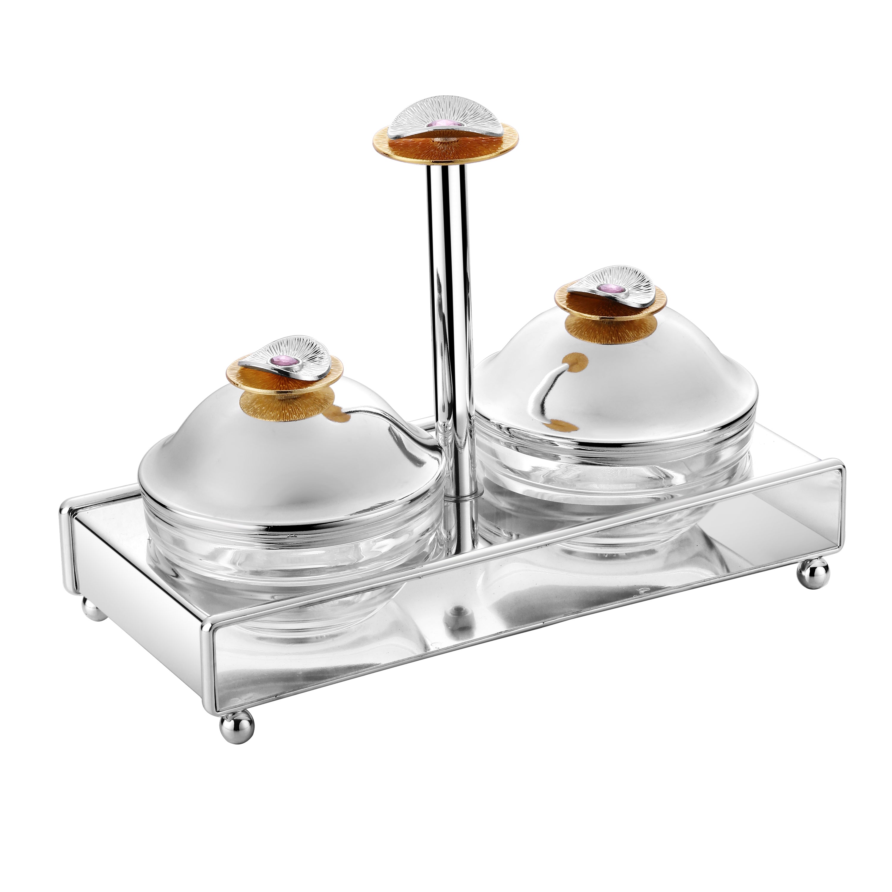 Regal Treasure Twin Bowls Server Dual Tone