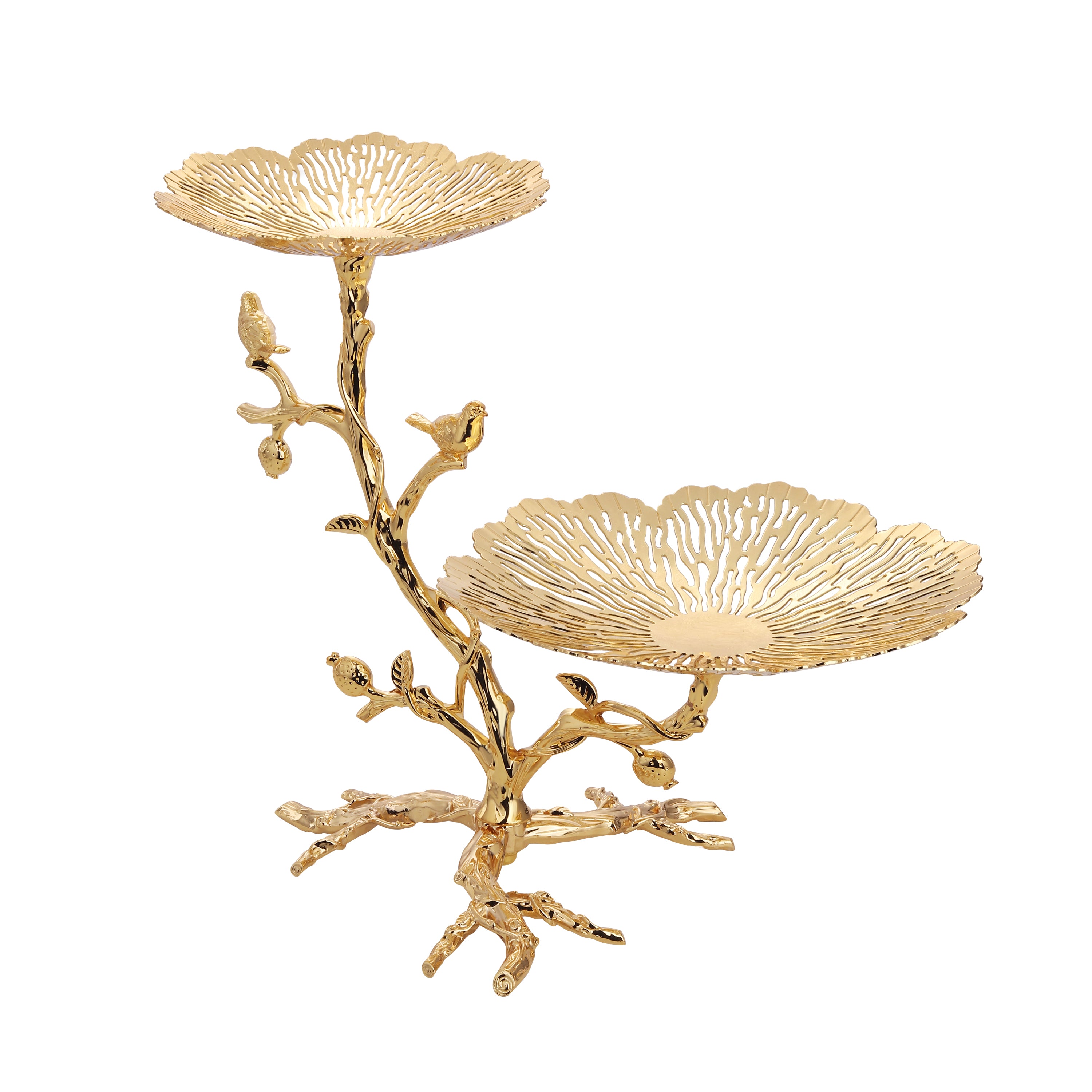 Twin Server on tree with birds Golden