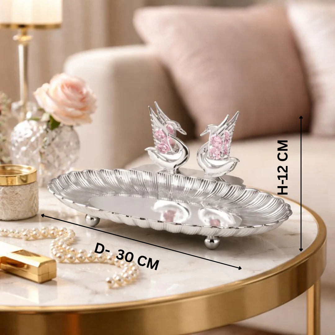 2 Swan Platter Pink