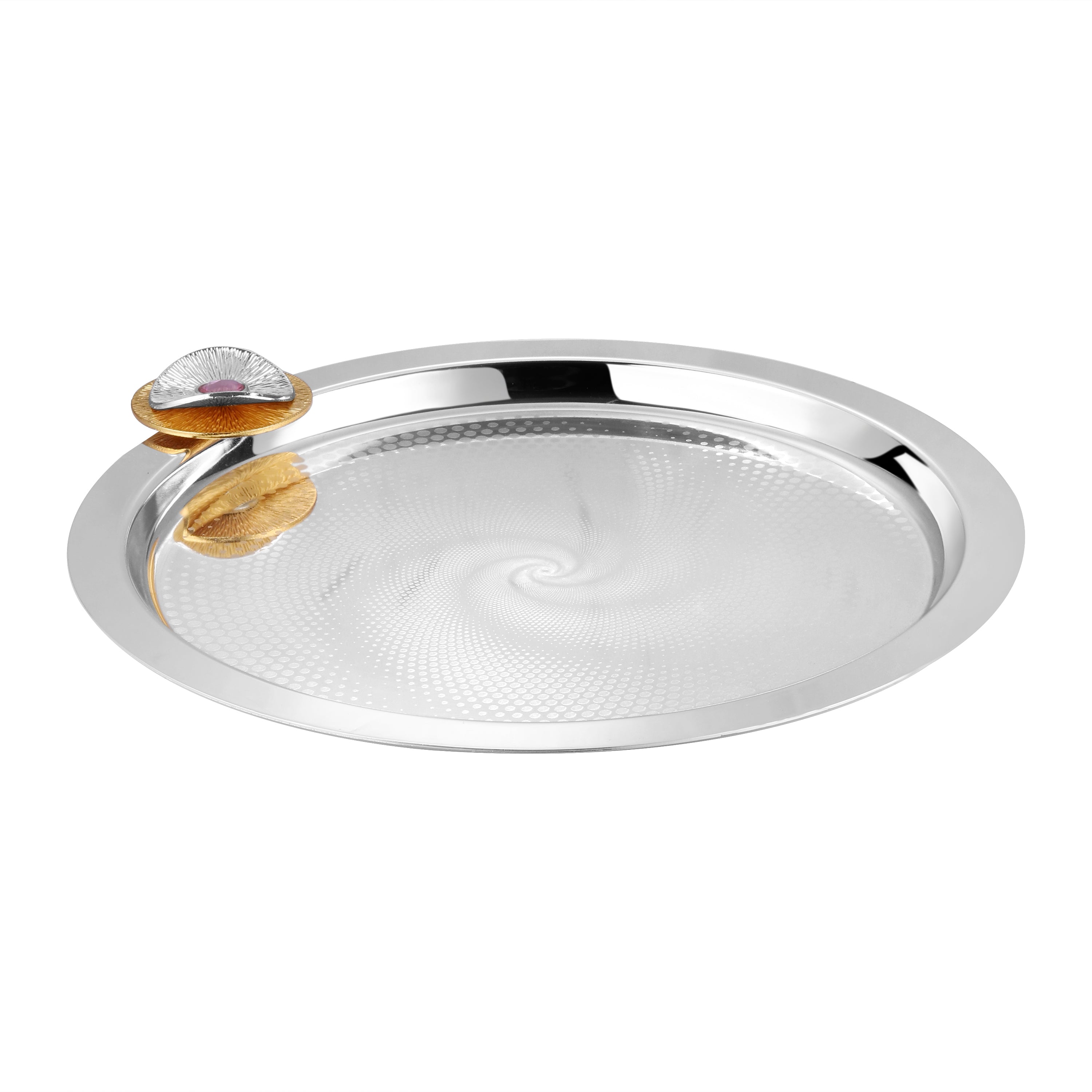 Regal Treasure Blossom Tray Round Dual Tone