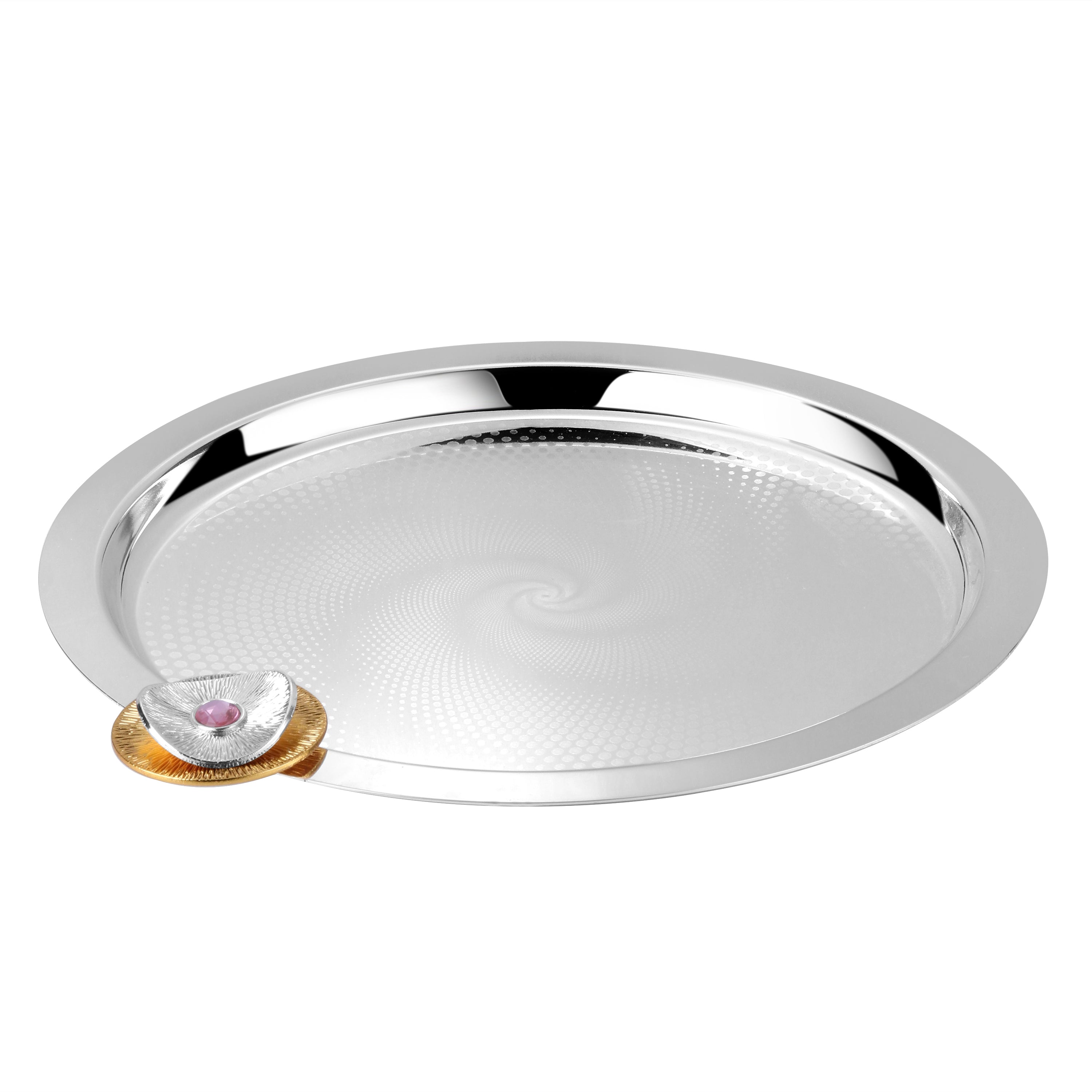 Regal Treasure Blossom Tray Round Dual Tone