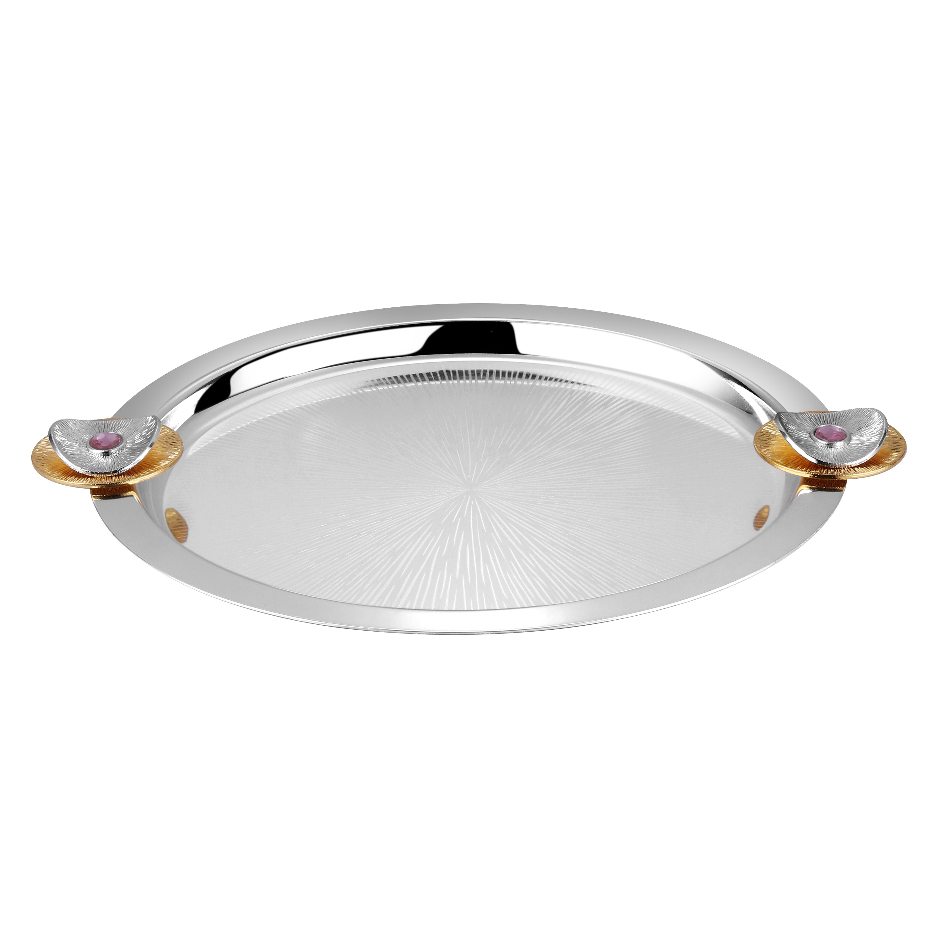 Regal Treasure Dual Blossom Tray Round Dual Tone