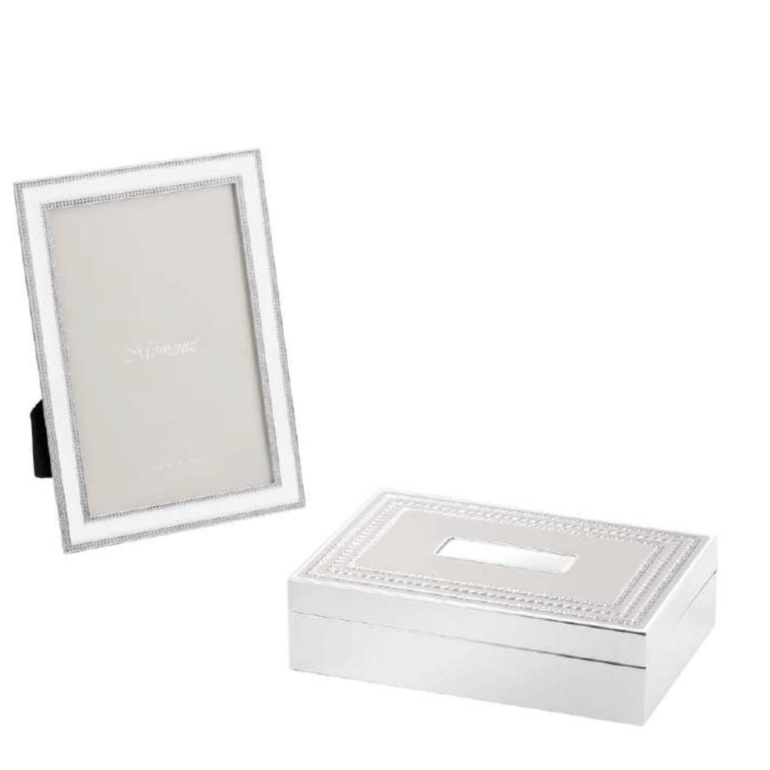 Classic Silver Photo Frame & Keepsake Box Set