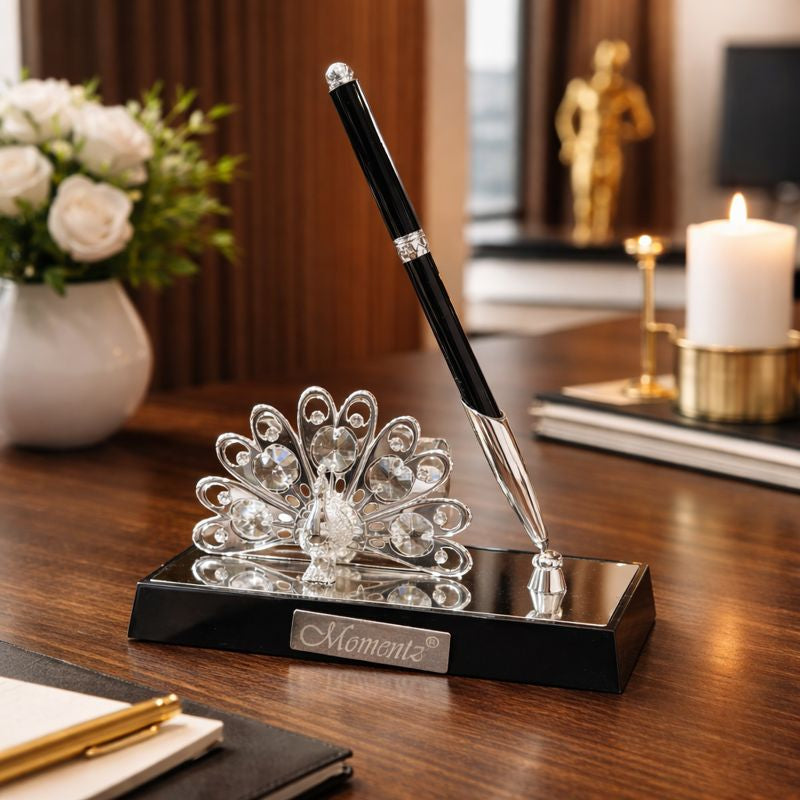 Peacock Pen & Card Holder