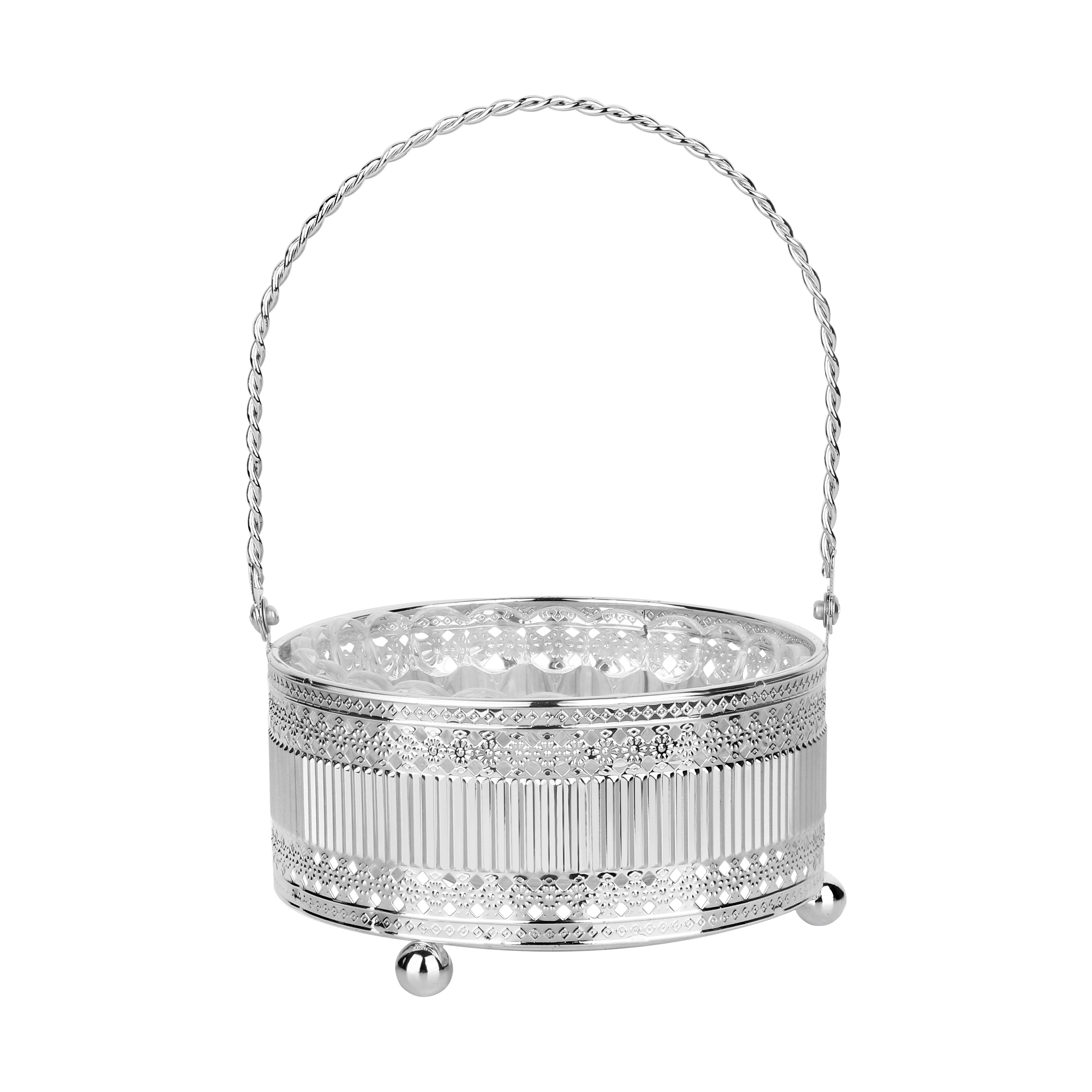 Grace Handle Basket Silver