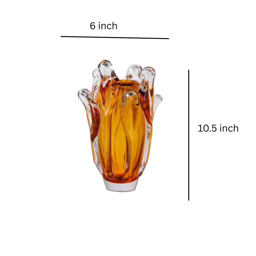 Crystal Swirl Vase Amber Small