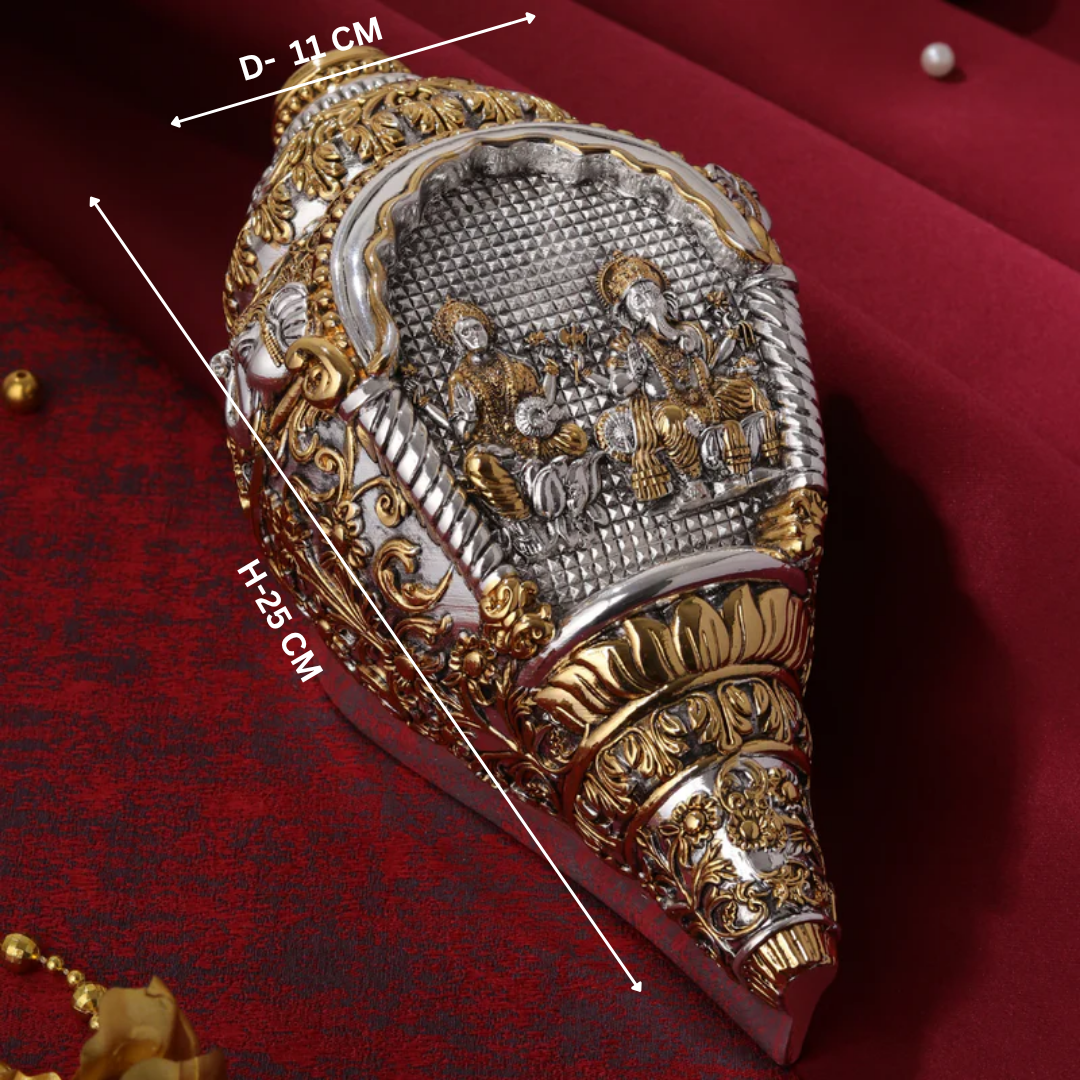Laxmi Ganesha Shank Dual Tone Idol