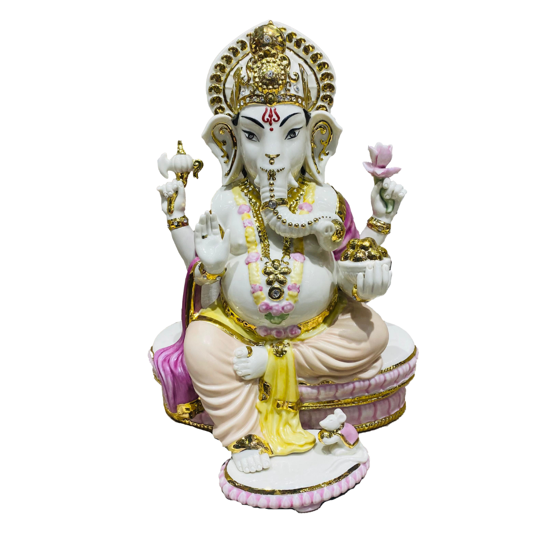Ganesh ji porcelain coloured