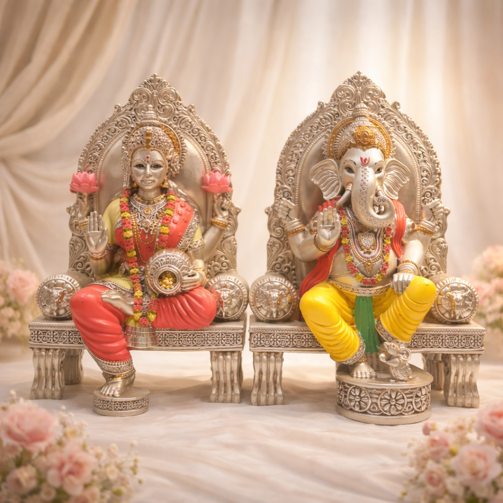 Padma singahasan Laxmi Ganesha (H-13cm)