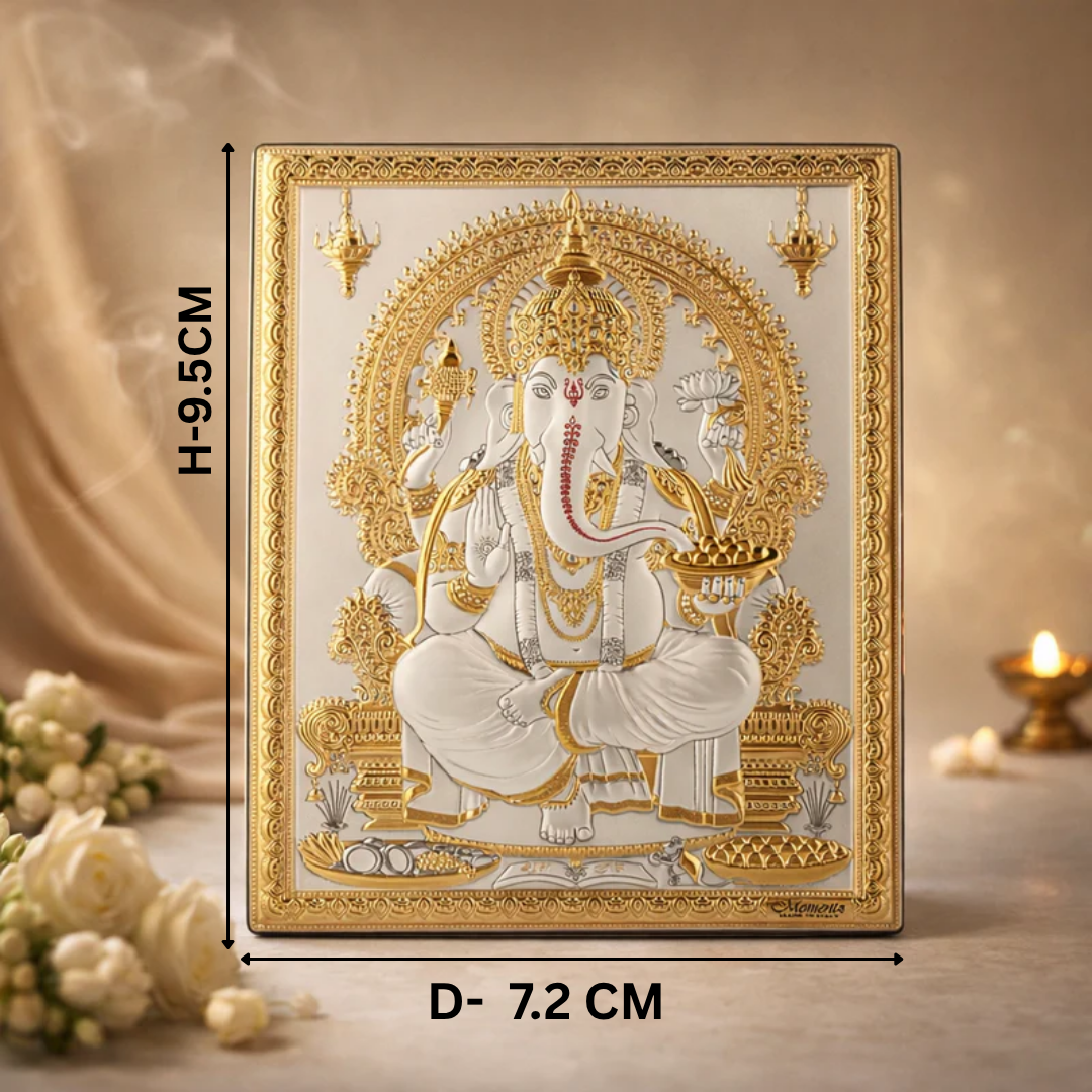 Lord Ganesha Wall Frame Golden Idol