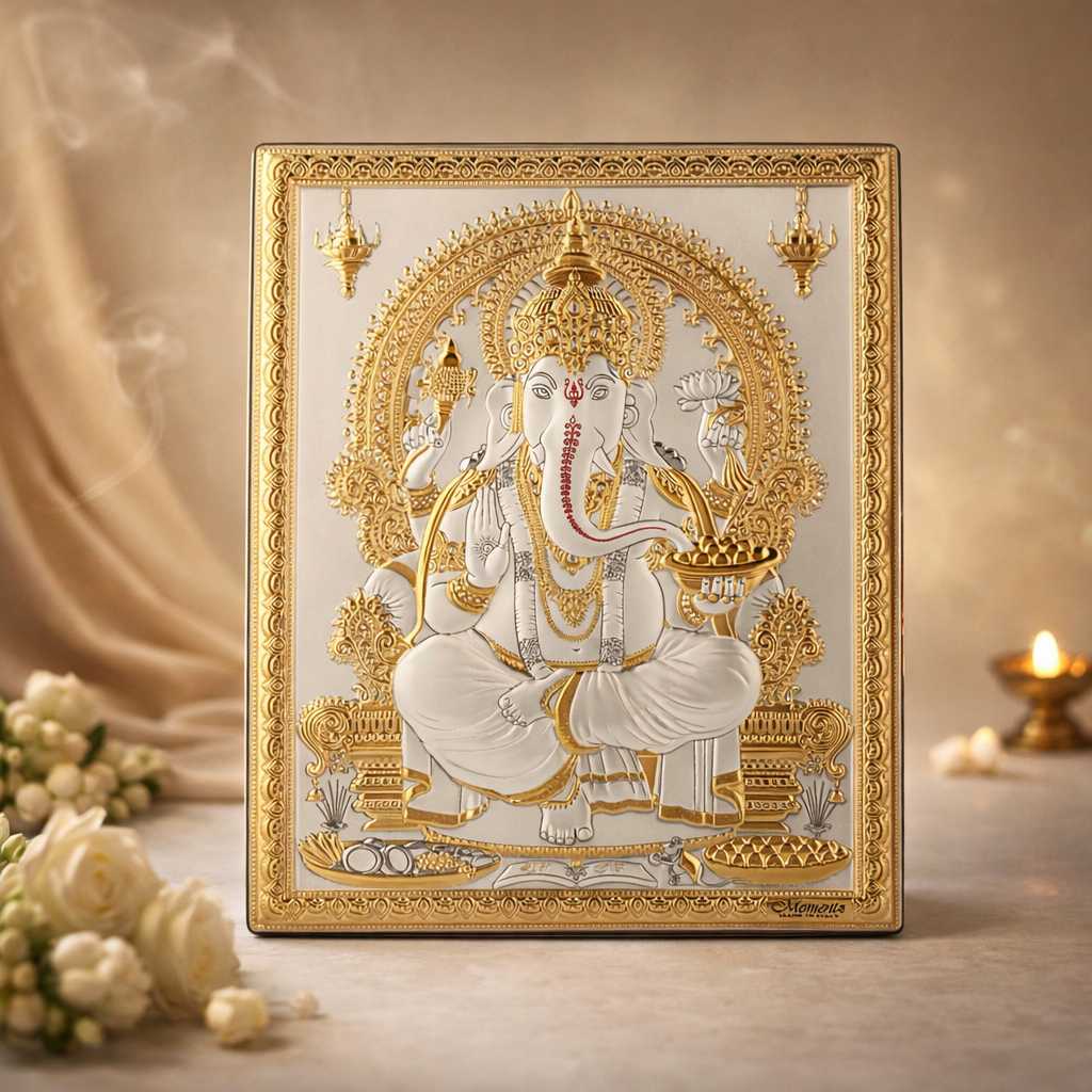 Lord Ganesha Wall Frame Golden