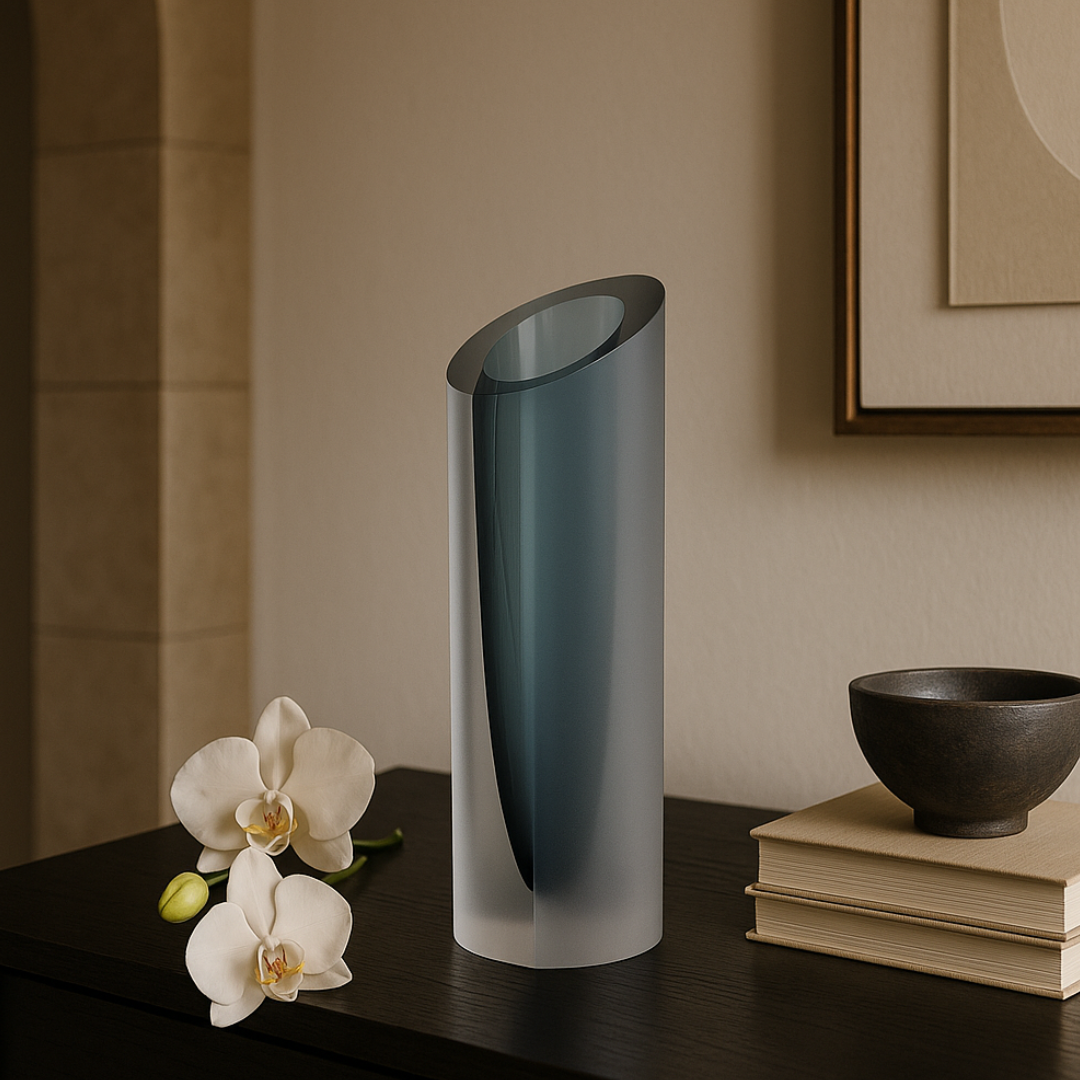 Crystal Mist Vase Blue Large