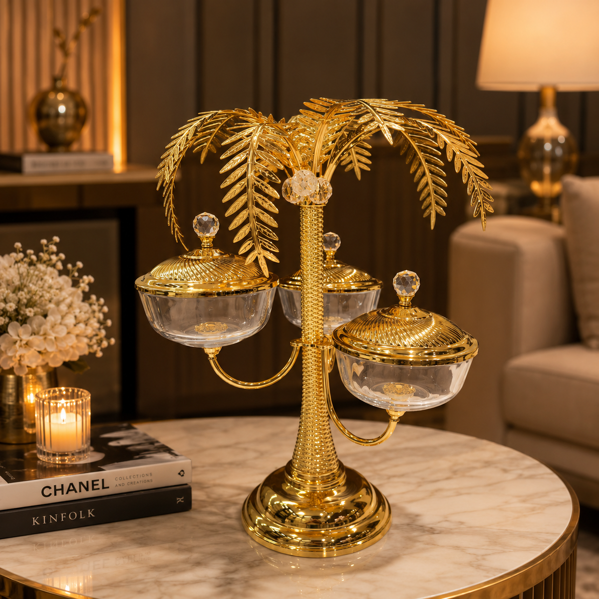 Palm Royal 3 DryFruit Bowls Stand