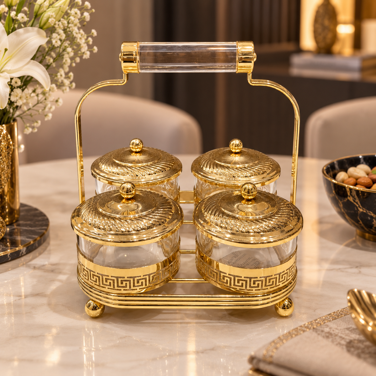 Set of 4 Regal Nut Treasure