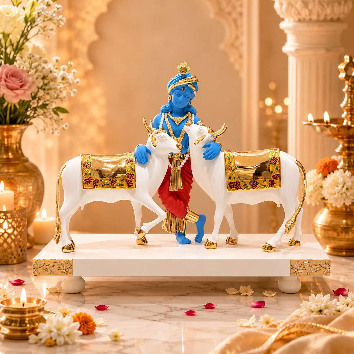 Divine Gopal with 2 Cows