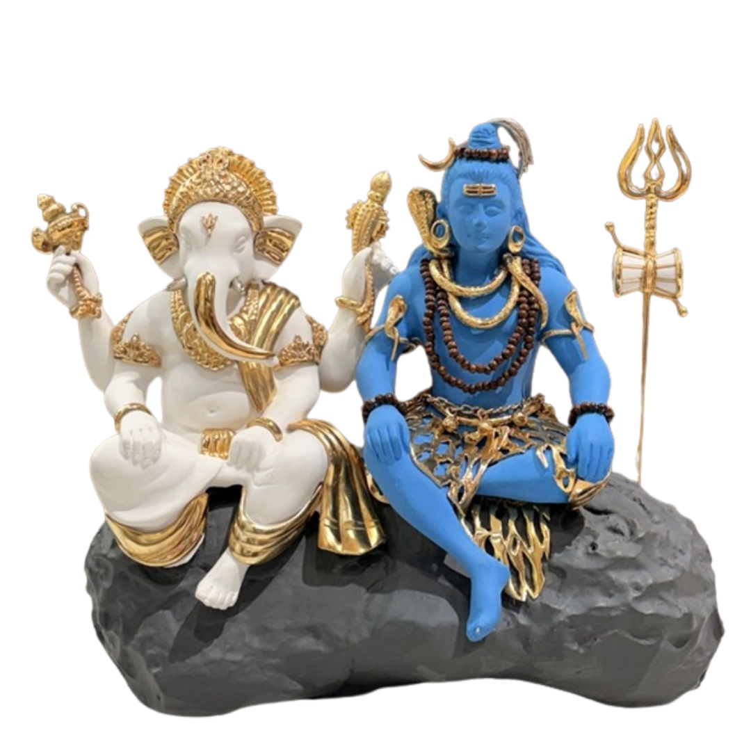 Divine Shiv Ganesha Sitting on Rock