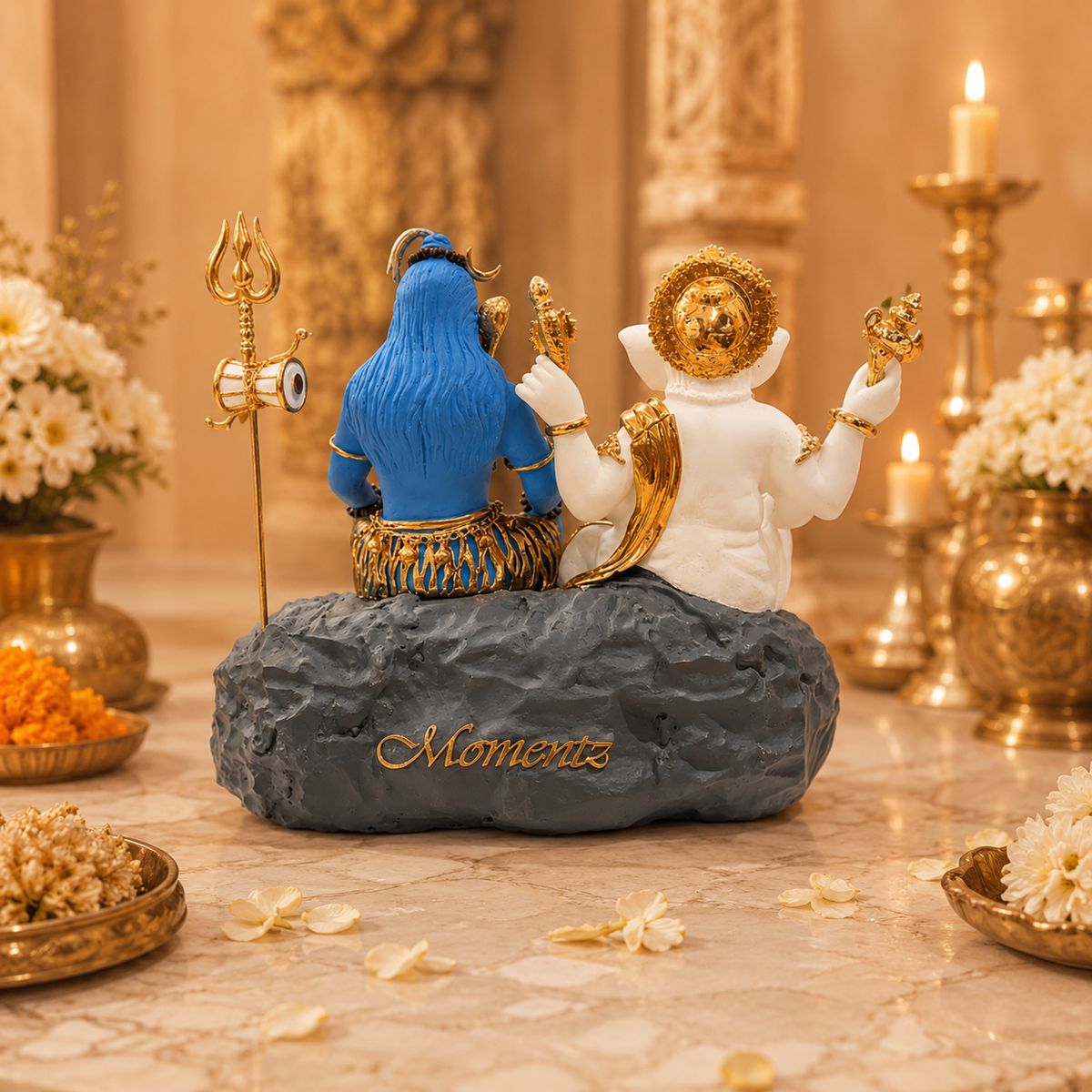 Divine Shiv Ganesha Sitting on Rock